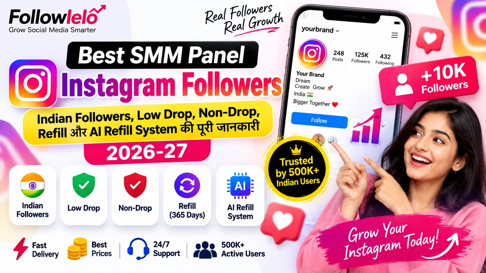 Best SMM Panel Instagram Followers: Indian Followers, Low Drop, Non-Drop, Refill और AI Refill System की पूरी जानकारी 2026-27 2 SMM Panel Instagram Followers