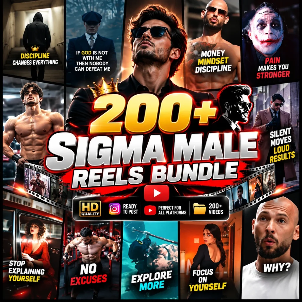 200+ Sigma Male Reels Bundle – HD Quality Ready-to-Post Videos